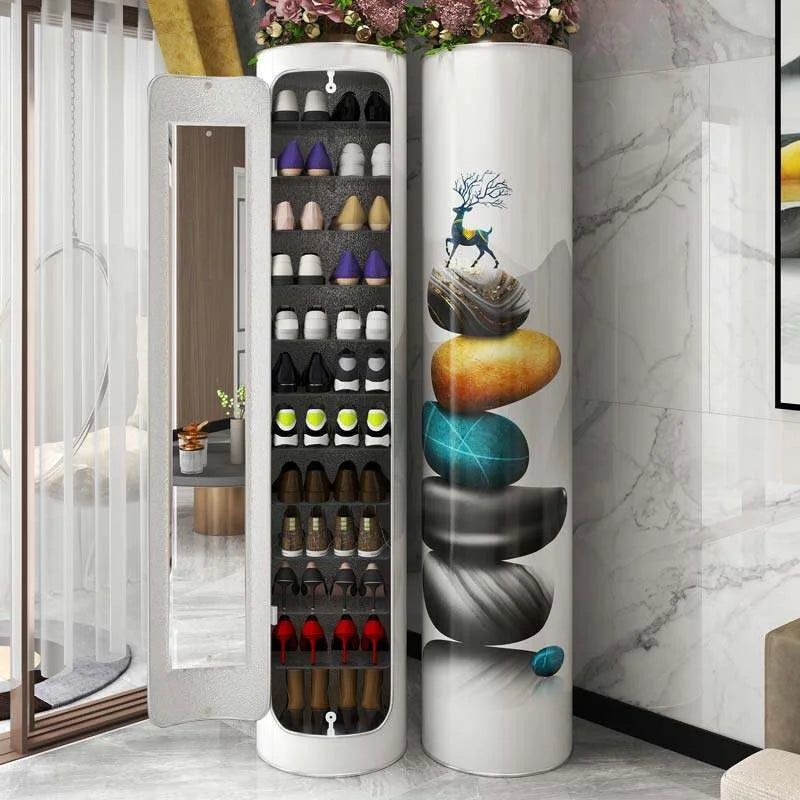 πβ¨ Rotating Shoe Cabinet with Mirror & Deodorizer β Large-Capacity & Hygienic!