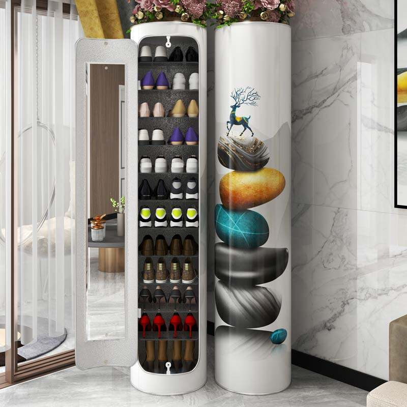 πβ¨ Rotating Shoe Cabinet with Mirror & Deodorizer β Large-Capacity & Hygienic!