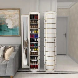 πβ¨ Rotating Shoe Cabinet with Mirror & Deodorizer β Large-Capacity & Hygienic!
