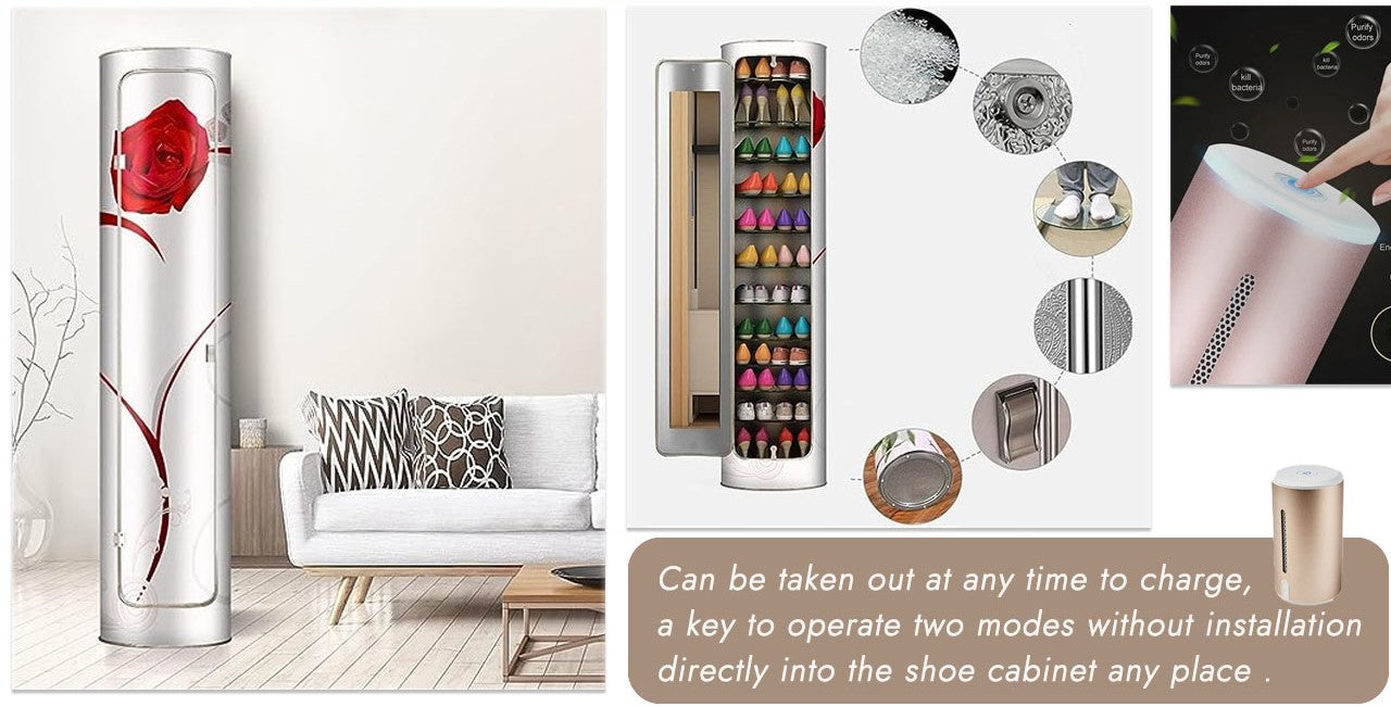 πβ¨ Rotating Shoe Cabinet with Mirror & Deodorizer β Large-Capacity & Hygienic!