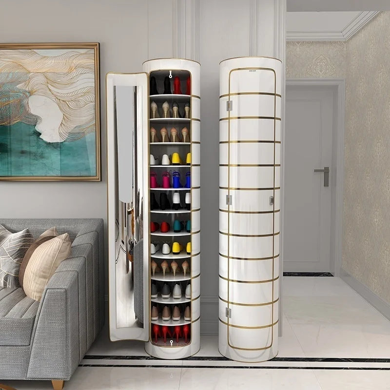 πβ¨ Rotating Shoe Cabinet with Mirror & Deodorizer β Large-Capacity & Hygienic!