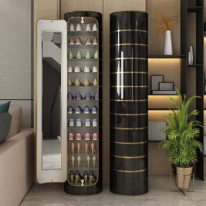 πβ¨ Rotating Shoe Cabinet with Mirror & Deodorizer β Large-Capacity & Hygienic!
