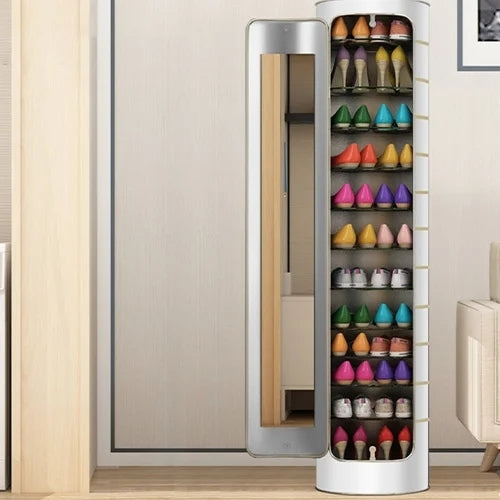 πβ¨ Rotating Shoe Cabinet with Mirror & Deodorizer β Large-Capacity & Hygienic!
