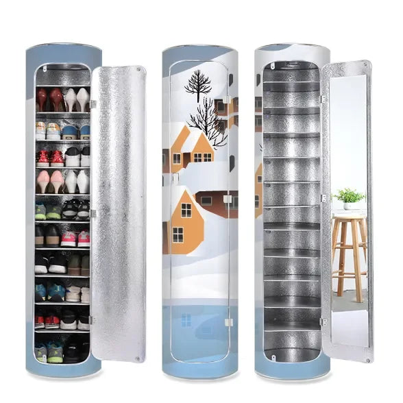 πβ¨ Rotating Shoe Cabinet with Mirror & Deodorizer β Large-Capacity & Hygienic!